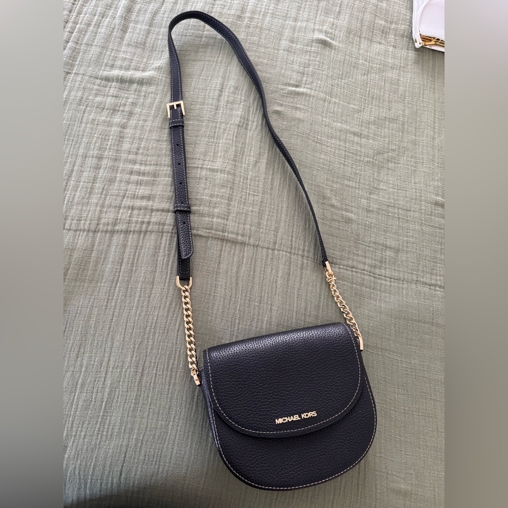 Michael Kors Black Crossbody with Gold Chain